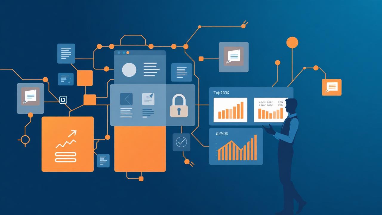 Abstract illustration of AI assisting B2B quoting with pricing graphs and product tiles